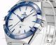 Replica V+ Factory Omega Master Chronometer Constellation Series White Dial Blue Ceramic Bezel (2)_th.jpg